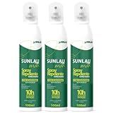 Kit 3 Repelentes Contra Insetos Sunlau Max Spray Proteção 10h Hipoalergêncico C Icaridina 100ml