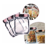 Kit 3 Saco Ziplock Pote Hermético Tampa Rose Gold Mantimento