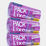 Kit 3 Sacos De Lixo Rolos Perfumado Lavanda 50l 90 Sacos