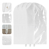 Kit 3 Sacos Para Roupa Capa Porta Terno Jaqueta Anti Mofo Cor Branco