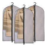 Kit 3 Sacos Para Roupa Capa Porta Terno Jaqueta Anti Mofo Cor Cinza