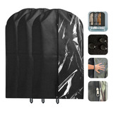 Kit 3 Sacos Para Roupa Capa Porta Terno Jaqueta Anti Mofo Cor Preto