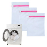 Kit 3 Sacos Protetor Lavagem Roupa Delicada Com Ziper
