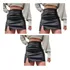 Kit 3 Saia Couro Cintura Alta Plus Size Fenda Revender - Mel