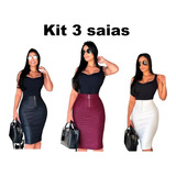 Kit 3 Saias Cirre Moda Feminina