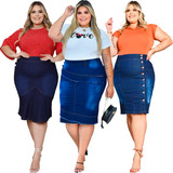 Kit 3 Saias Jeans