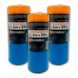 Kit 3 Salva Pintura Com Fita Adesiva Salvabras 1 10m X 20m