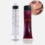 Kit 3 Sangue Com Seringa 28ml Halloween Maquiagem Festa
