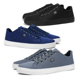 Kit 3 Sapatenis Masculino Tenis Casual Macio Sport Fino Novo