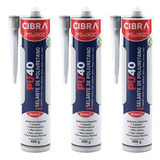 Kit 3 Selantes Pu 40 Poliuretano Cibra Flex Branco