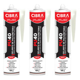 Kit 3 Selantes Pu 40 Poliuretano Cibra Flex Preto