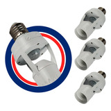 Kit 3 Sensor Presença Fotocélula Soquete Bocal Lâmpada E27 Cor Branco