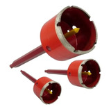 Kit 3 Serra Copo Diamantada Para Tubulações 3 4 40mm E 50mm