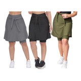 Kit 3 Short Saia Fitness Moda Evangelica Treinos Modesto