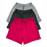 Kit 3 Shorts Bermudas Feminino Infantil Juvenil