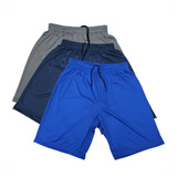 Kit 3 Shorts Calção Futebol Academia Treino Crossfit Dry Fit