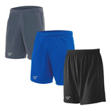 Kit 3 Shorts Esportivo Treino Academia