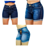 Kit 3 Shorts Feminino Jeans Cintura