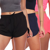 Kit 3 Shorts Feminino Tactel Moda Praia Piscina Verão Adulto