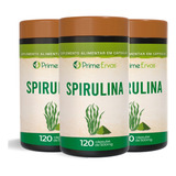 Kit 3 Spirulina 120 Cápsulas De 500mg Prime Ervas