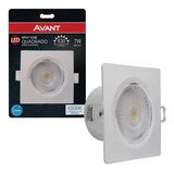 Kit 3 Spot Dicroica Super Led Quadrado Sanca Gesso Bivolt 7w