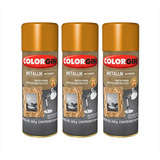 Kit 3 Spray Metallik Tinta Colorgin Varias Cores 350ml