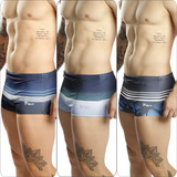 Kit 3 Sungas Masculina Boxer Estampadas Forrada Praia Verão