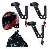 Kit 3 Suporte P acessorios Capacete Parede Fixo Com Gancho