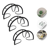 Kit 3 Suportes Fixo Meia Lua Forte Enrolar Mangueira Parede
