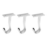 Kit 3 Suportes Teto Para Varão Simples 28mm 100 Alumínio