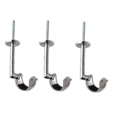 Kit 3 Suportes Teto Para Varão Simples 28mm Em Alumínio