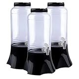 Kit 3 Suqueira Grande Dispenser Transparente De Plástico 3 5 Litros Com Suporte E Torneira