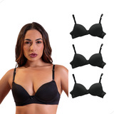 Kit 3 Sutiãs Reforçados Bojo Aro Liso Conforto