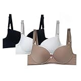 Kit 3 Sutiãs Soutien Com Bojo Alça Reforçada Cores Lisas Tamanho G Cor Sortidos