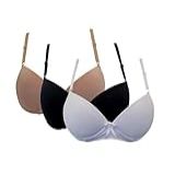 Kit 3 Sutiãs Soutien Infanto Juvenil Com Bojo Liso Menina BR Alfa M M Sortidos 