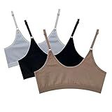Kit 3 Sutiãs Soutien Top Feminino Cotton Liso Infantil Jovem Tamanho P Cor Sortidos