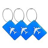 Kit 3 Tags Para Mala Mochila Bagagem Viagem Identificador Seguro Resistente Azul