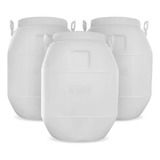 Kit 3 Tambor Bombona 50 Litros Branca Com Alça Ecológica