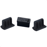 Kit 3 Tampas Proteção Ubs Anti Poeira Desktop Notebook Games Teclado Preto