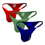 Kit 3 Tanga Calcinha Masculina Sexy Fio Dental Regulagem