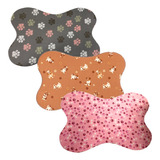 Kit 3 Tapete Osso Pet Cachorro Ou Gato Comedouro Americano Formato Ossinho Tecil Lavável Kit 1 Cinza Marrom E Rosa Superfície Em Poliéster E Base Em Látex 40 X 60 Cm Renova Enxovais