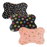 Kit 3 Tapete Osso Pet Cachorro Ou Gato Comedouro Americano Formato Ossinho Tecil Lavável Kit 2 Preto E Rosa Superfície Em Poliéster E Base Em Látex 40 X 60 Cm Renova Enxovais