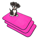 Kit 3 Tapetes Higiênicos Lavável Super Absorvente 70x50 Pink