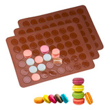 Kit 3 Tapetes Macaron Silicone Forma Molde Confeitaria Doces