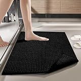 Kit 3 Tapetes Para Banheiro Bolinha Microfibra Absorvente MINICASA Preto 