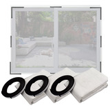 Kit 3 Tela Mosquiteiro Janela Magnético Contra Mosquitos Tag Cortina Proteção Contra Insetos Moscas Pernilongos Cor Branco Atfast
