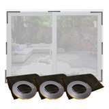Kit 3 Tela Mosquiteiro Janela Magnético Contra Mosquitos Tag Cortina Proteção Contra Insetos Moscas Pernilongos Cor Preto Atfast