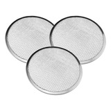 Kit 3 Tela Pizza 35cm Redonda Malha Alumínio Quadriculada