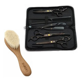 Kit 3 Tesoura Fio Laser Fio Navalha Desfiadeira Escovinha