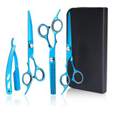 Kit 3 Tesoura Profissional Fio Laser Fio Navalha Desfiadeira